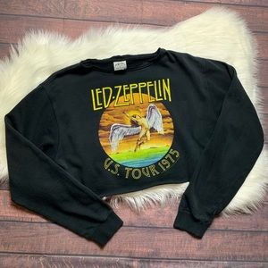 Led Zeppelin Cropped Band Crewneck Sweatshirt L